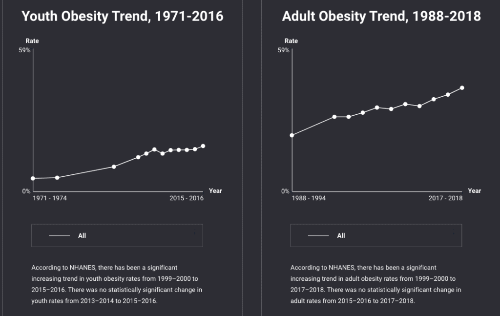 USA lihavuus trendit